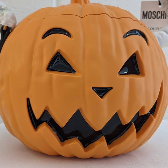 🎃 SS20 MOSCHINO COUTURE PUMPKIN TOP HANDLE ORANGE BAG HALLOWEEN TRICK / CHIC 🎃 - Picture 13 of 16